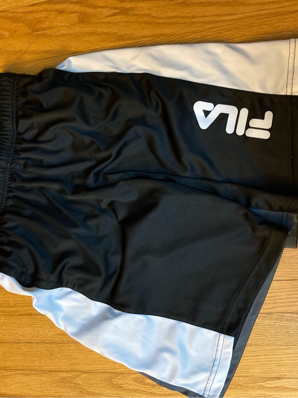 Fila Black and White Sport Shorts with Logo